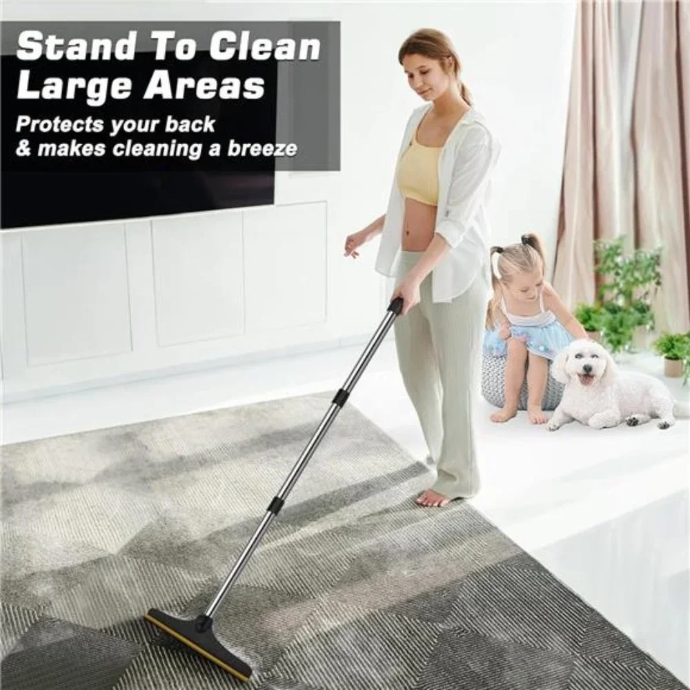 3 PCS Carpet Rake Set for Pet Hair Removal with 60” Adjustable Long Handle